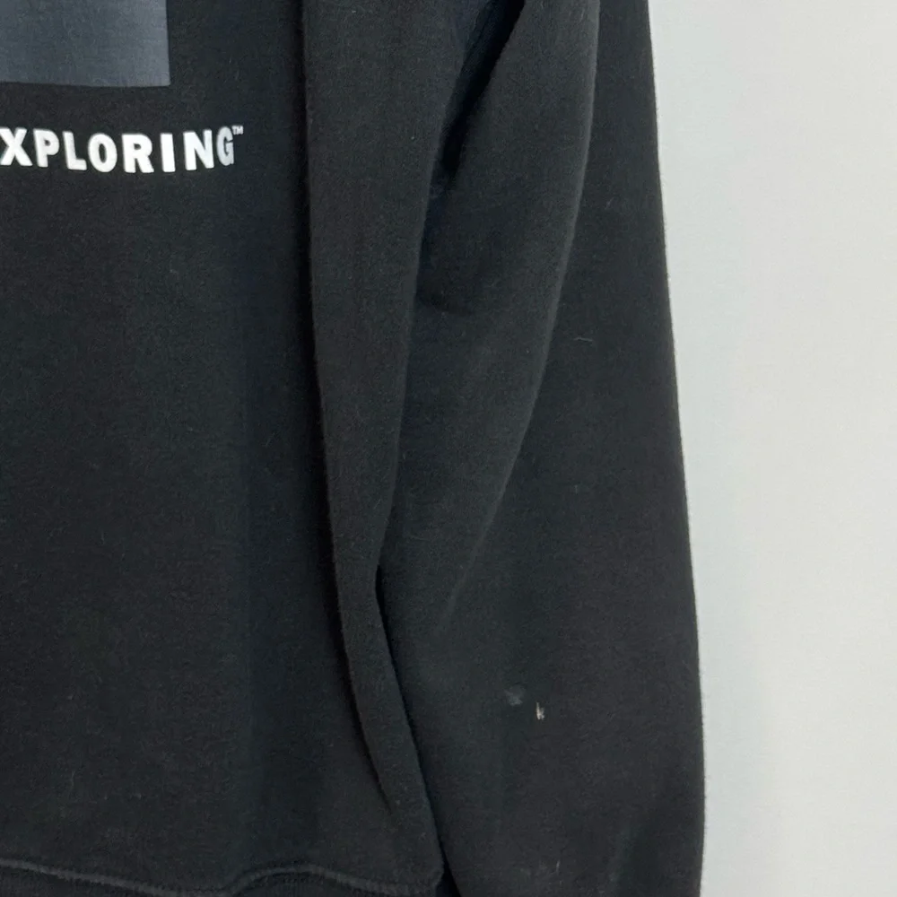 The North Face Black Hoodie | “Never Stop Exploring” Graphic | M/L